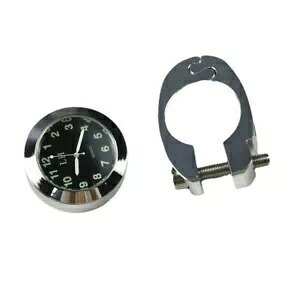 ハーレークルーザーカスタム用クロームフロント1 1/4インチ30-33mmハンドルバーマウントクロック Chrome Front 1 1/4\