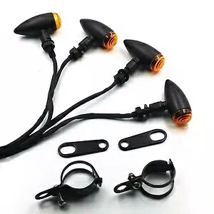 ブラックブレットターンシグナルフォーククランプショックブラケットハーレーホンダトライアンフカフェ用 Black Bullet TURN SIGNALS Fork Clamp Shock Bracket For Harley Honda Triumph Cafe 【並行輸入品】