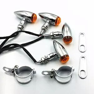 ブレットターンシグナルフォーククランプショックブラケットカフェレーサー CB KZ GS SE VT XL Bullet TURN SIGNALS Fork Clamps Shock Bracket For Cafe Racer CB KZ GS SE VT XL 【並行輸入品】