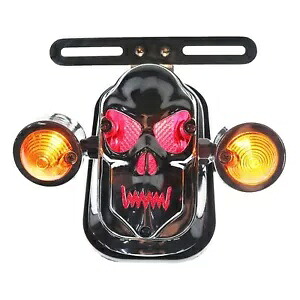 クロームスカルテールターンシグナルライトハーレーソフテイル FLSTN FLSTSC クラシック 2005 Chrome Skull Tail Turn Signal Light For Harley Softail FLSTN FLSTSC Classic 2005 【並行輸入品】