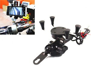 ブラック携帯電話ナビゲーションフレームホルダー + USB 充電器オートバイ ATV ストリート Black Mobile Phone Navigation Frame Holder + USB Charger Motorcycle ATV Street 【並行輸入品】