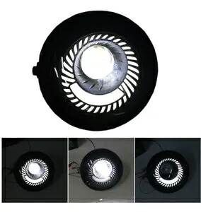 スパイラルライトオートバイサイドマウントサークルヘッドライトカフェレーサーボバーバイク用 Spiral Light Motorcycle Side Mount Circle Headlight For Cafe Racer Bobber Bike 【並行輸入品】
