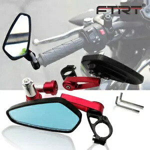 カフェレーサーレッドレトロCNCアルミオートバイバーエンドミラーハンドルバーリアビュー Cafe Racer Red RETRO CNC Aluminum Motorcycle Bar End Mirrors Handlebar REARVIEW 【並行輸入品】