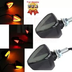 オートバイトライアングルフラッシュマウントアンバースモークLEDターンシグナルインジケーターライトランプ Motorcycle Triangle Flush Mount Amber Smoke LED Turn Signal Indicator Light Lamp 【並行輸入品】