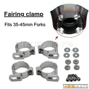 バイク クォーター ヘッドライト フェアリング フロントガラス 35-45mm フォーク クランプ マウント アルミニウム Motorbike Quarter Headlight Fairing Windshield 35-45mm Fork Clamp Mount Aluminum 【並行輸入品】