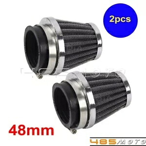 2X 48mm 高性能洗えるエアインテークフィルタークリーナーフィルター交換 2X 48mm High Performance Washable Air Intake Filter Cleaner Filter Replacement 【並行輸入品】