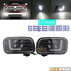 LED フォグランプアセンブリ DRL ランプ付き ダッジラム 1500 2500 3500 2009-2014 に適合 LED Fog Lights Assembly with DRL Lamp Fit for Dodge Ram 1500 2500 3500 2009-2014 【並行輸入品】
