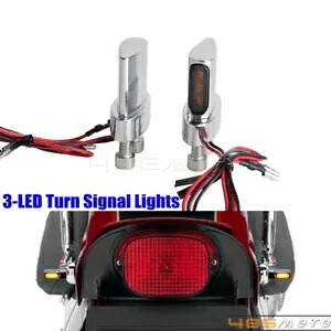 ミニ 3-LED ターンシグナルライトインジケーターブリンカーハーレーソフテイルツーリングキング用 Mini 3-LED Turn Signal Lights Indicators Blinker For Harley Softail Touring King 【並行輸入品】