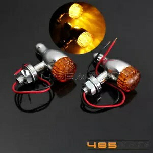 LED ターンシグナルライトインジケーターアンバーランプハーレーソフテイルチョッパーボバーに適合 LED Turn Signal Light Indicator Amber Lamp Fit For Harley Softail Chopper Bobber 【並行輸入品】