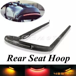 CB CG カフェレーサー用後部座席フープフレームループキット LED テールブレーキターンライト付き For CB CG Cafe Racer Rear Seat Hoop Frame Loop Kit W/ LED Tail Brake Turn Light 【並行輸入品】