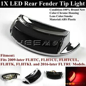 1X スモークレンズ LED リアフェンダーチップライト ハーレー 09 以降 FLHTC FLHTCU FLHTCUL 用 1X Smoke Lens LED Rear Fender Tip Light For Harley 09-Later FLHTC FLHTCU FLHTCUL 【並行輸入品】