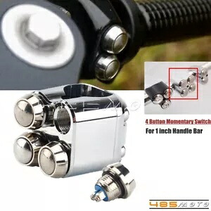 クロームターンシグナルハンドルバーコントロールボタンモメンタリスイッチハーレー用1インチバー Chrome Turn Signals Handlebar Control Button Momentary Switch For Harley 1'' Bar 【並行輸入品】