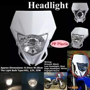 モトクロスヘッドライトヘッドランプヤマハ WR YZ 250 400 450 MX エンデューロダートバイク用 Motocross Headlight Head Lamp for Yamaha WR YZ 250 400 450 MX Enduro Dirt Bike 【並行輸入品】