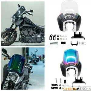 ヘッドライトフェアリング 15インチフロントガラス付き ハーレーソフテイル ローライダー S FXLRS 114 117用 Headlight Fairing W/ 15\