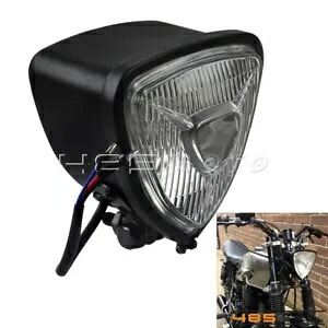 オートバイトライアングルヘッドライト H4 12V 55/60 ワットヘッドランプカフェチョッパーボバー Motorcycle Triangle Headlight H4 12V 55/60W Head Lamp For Cafe Chopper Bobber 【並行輸入品】