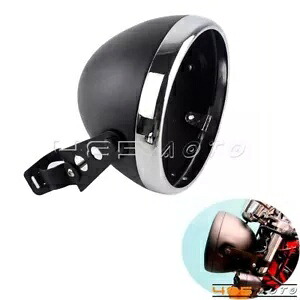 7インチオートバイヘッドライトヘッドランプハウジングバケット、チョッパー用マウントブラケット付き 7 in Motorcycles Headlight Headlamp Housing Bucket w/ Mount Bracket for Chopper 【並行輸入品】