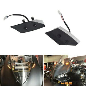 ミラーブロックオフターンシグナルライトインジケーターランプ DUCATI 1299 959 Panigale 用 Mirror Block Off Turn Signals Lights Indicator Lamp for DUCATI 1299 959 Panigale 【並行輸入品】