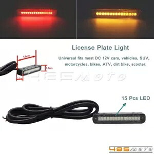 LED オートバイ ウインカー アンバー & レッド統合ストリップ ブレーキ テール ライト ランプ LED Motorcycle Turn Signals Amber & Red Integrated Strip Brake Tail Light Lamp 【並行輸入品】