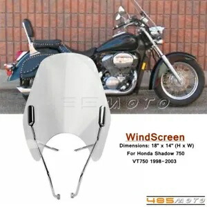 ホンダシャドウ VT750 ACE 750 クリアフロントガラスフロントガラスクロームハードウェアキット付き For Honda Shadow VT750 ACE 750 Clear Windshield Windscreen w/Chrome Hardware Kit 【並行輸入品】 43,615円