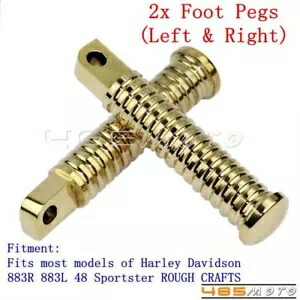 2 個真鍮オートバイフットレストフットペグセットハーレー 883 48 スポーツスターカスタム用 2Pcs Brass Motorcycle Footrest FootPegs Set for Harley 883 48 Sportster Custom 【並行輸入品】