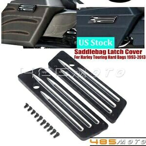 ブラック ハード サドルバッグ ラッチ カバー フェイス ハーレー ストリート ロード グライド 1993-2013 に適合 Black Hard Saddlebag Latch Cover Face Fit for Harley Street Road Glide 1993-2013 【並行輸入品】