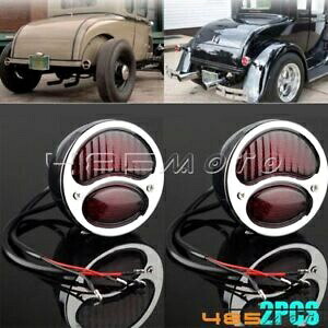 2X ヴィンテージ LED カスタム ホット ラット ストリート ロッド テール ライト ターンシグナル フォード モデル A用 2X Vintage LED Custom Hot Rat Street Rod Tail Light Turn Signal for Ford Model A 【並行輸入品】