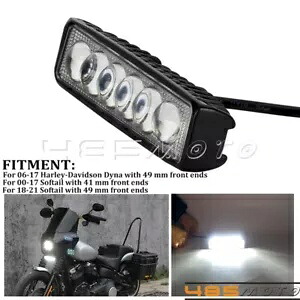 LED ワークライトフォグランプ DRL バーハーレーダイナファットボブ FXDF 06-17 ソフテイル 00-17 用 LED Work Light Fog Lamp DRL Bar for Harley Dyna Fat Bob FXDF 06-17 Softail 00-17 【並行輸入品】