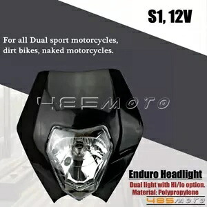 スーパーモトダートバイクMXエンデューロモトクロス用ユニバーサルヘッドライトアセンブリランプ Universal Headlight Assembly Lamp For Supermoto Dirt Bike MX Enduro Motocross 【並行輸入品】