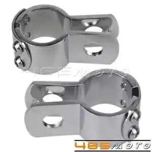 オートバイハイウェイクラッシュバーマウントフットペグクランプ1-1/4インチチョッパークロームに適合 Motorcycle Highway Crash Bar Mount Foot Peg Clamp 1-1/4\