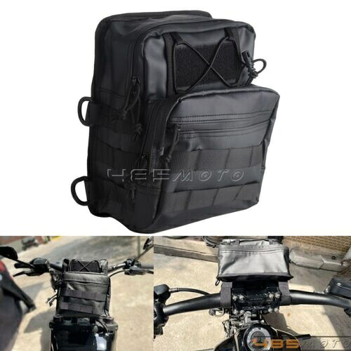 Tバーハンドルバーバッグ収納ポーチ500d PVC防水ハーレーダイナソフテイルXL用 T-Bar Handlebar Bag Storage Pouch 500d PVC Waterproof For Harley Dyna Softail XL 【並行輸入品】
