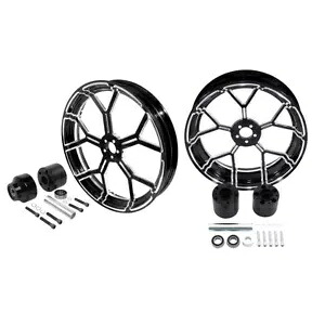 26x3.5 インチフロントホイール & 18x5.5 インチリアホイールリムハブフィット 2008 年以降のハーレーツーリングに適合 26x3.5\
