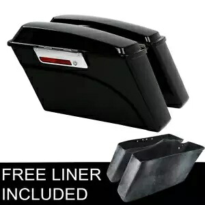 ビビッドブラックハードサドルバッグハーレーダビッドソンツーリングストリートグライド94-13に適合 Vivid Black Hard Saddlebags Fit For Harley Davidson Touring Street Glide 94-13 【並行輸入品】