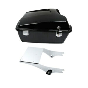 チョップドパックトランク マウントラック付き ハーレーツアーパックロードストリートグライド 97-08に適合 Chopped Pack Trunk w/ Mount Rack Fit For Harley Tour Pak Road Street Glide 97-08 【並行輸入品】