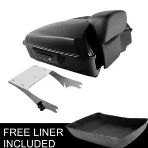 ビビッドブラックチョップドパックトランクパッドマウントハーレーツアーパックツーリング97-08に適合 Vivid Black Chopped Pack Trunk Pad Mount Fit For Harley Tour Pak Touring 97-08 【並行輸入品】
