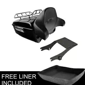 ビビッド ブラック キング パック トランク パッド マウント付き ハーレー ツアー パック ツーリング 97-08 に適合 Vivid Black King Pack Trunk Pad w/ Mount Fit For Harley Tour Pak Touring 97-08 【並行輸入品】