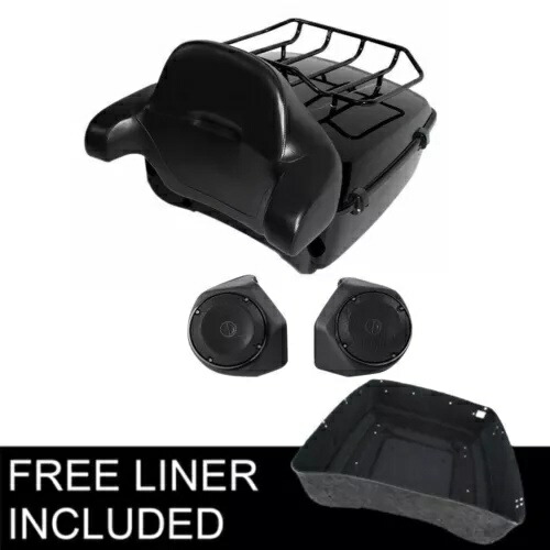 キングパック トランクパッド トップラック スピーカー付き ハーレーツアーパックツーリング 14-23 に適合 King Pack Trunk Pad Top Rack w/ Speakers Fit For Harley Tour Pak Touring 14-23 【並行輸入品】