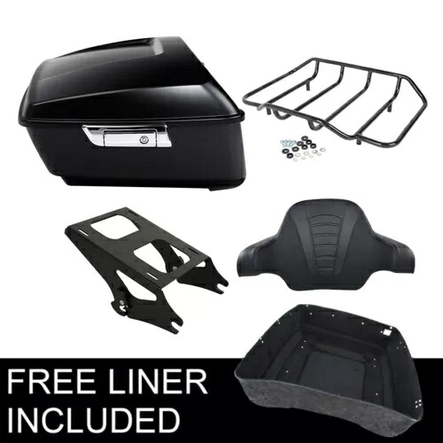 マットブラックキングパック トランクパッドマウントラック ハーレーロードキンググライド 14-Up用 Matte Black King Pack Trunk Pad Mount Rack Fit For Harley Road King Glide 14-Up 【並行輸入品】