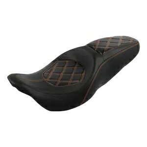 ブラック + オレンジ 運転席 & 助手席 ハーレー エレクトラ ロード グライド 2009-2023 に適合 Black+Orange Driver & Passenger Seat Fit For Harley Electra Road Glide 2009-2023 【並行輸入品】｜カスタムパーツ WORLD倉庫