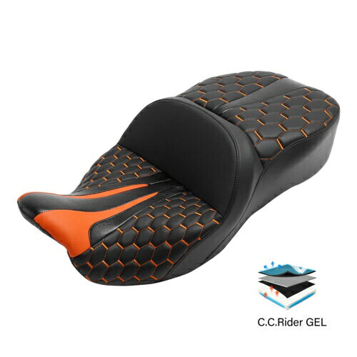 運転席助手席ジェルシートハーレーツーリングエレクトラグライドロードキング09-23に適合 Driver Passenger Gel Seat Fit For Harley Touring Electra Glide Road King 09-23 【並行輸入品】