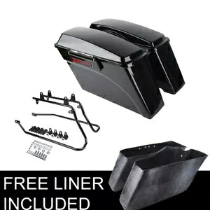 ハードサドルバッグ & 変換ブラケットハーレーヘリテージソフテイルファットボーイ 84-17 に適合 Hard Saddlebag & Conversion Bracket Fit For Harley Heritage Softail Fatboy 84-17 【並行輸入品】