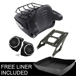 キングパック トランクパッド & スピーカーマウントラック ハーレーツアーパックツーリング 14-Up に適合 King Pack Trunk Pad & Speaker Mount Rack Fit For Harley Tour Pak Touring 14-Up 【並行輸入品】