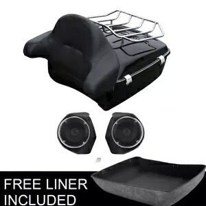 キングパック トランク バックレスト トップラック スピーカー ハーレー ツアーパック ツーリング 14-23 に適合 King Pack Trunk Backrest Top Rack Speakers Fit For Harley Tour Pak Touring 14-23 【並行輸入品】|カスタムパーツ WORLD倉庫
