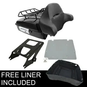 ブラック チョップド パック トランク パッド マウント ハーレー ツアー パック ストリート グライド 14-23 に適合 Black Chopped Pack Trunk Pad Mount Fit For Harley Tour Pak Street Glide 14-23 【並行輸入品】