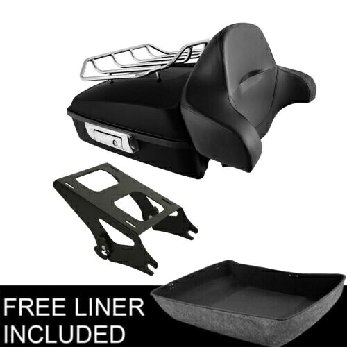 チョップドパック トランクパッド + ツーアップマウントラック ハーレー ツアーパック ツーリング 14-23 に適合 Chopped Pack Trunk Pad + Two Up Mount Rack Fit For Harley Tour Pak Touring 14-23 【並行輸入品】｜カスタムパーツ WORLD倉庫