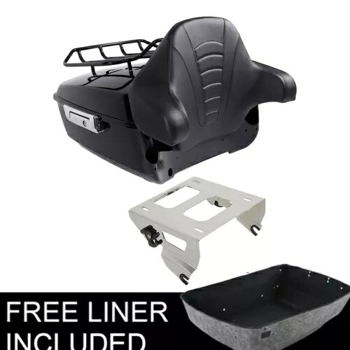 キングパック トランク バックレスト & ソロ マウント ハーレー ツアー パック ストリート グライド 14 以降に適合 King Pack Trunk Backrest & Solo Mount Fit For Harley Tour Pak Street Glide 14-Up 【並行輸入品】