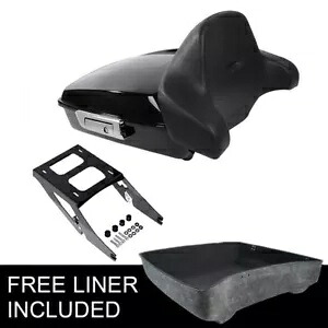 ブラックチョップドパックトランクバックレストマウントラックハーレースポーツグライド18-23用 Black Chopped Pack Trunk Backrest Mount Rack Fit For Harley Sport Glide 18-23 【並行輸入品】