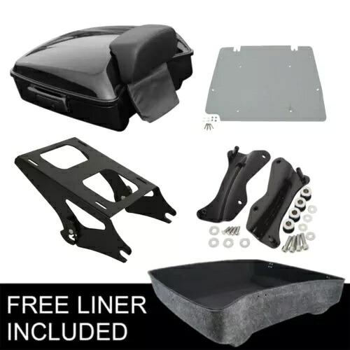 チョップドパックトランクバックレスト + マウントプレートハーレーツアーパックツーリング 14-23 に適合 Chopped Pack Trunk Backrest + Mount Plate Fit For Harley Tour Pak Touring 14-23 【並行輸入品】