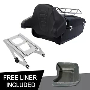 キングパック トランクパッド バックレストマウントラック ハーレーツアーパック ストリートグライド 14+用 King Pack Trunk Pad Backrest Mount Rack Fit For Harley Tour Pak Street Glide 14+ 【並行輸入品】