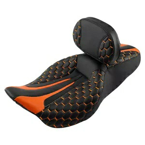 運転席助手席 + ライダー背もたれパッドハーレーロードグライドキング 09-23 に適合 Driver Passenger Seat + Rider Backrest Pad Fit For Harley Road Glide King 09-23 【並行輸入品】