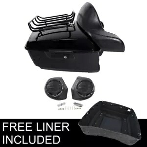 ビビッドブラックキングパックトランクパッドスピーカーハーレーツアーパックツーリング14-22に適合 Vivid Black King Pack Trunk Pad Speakers Fit For Harley Tour Pak Touring 14-22 【並行輸入品】